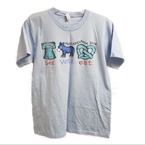 2016 DEMOCRATIC CONVENTION DNC PHILA WEBER SEE VOTE EAT T-SHIRT